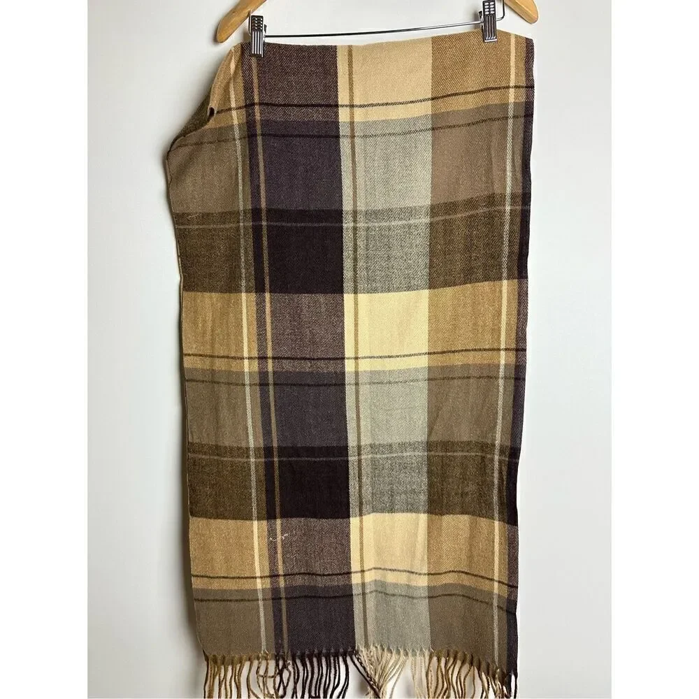 Brown plaid scarf